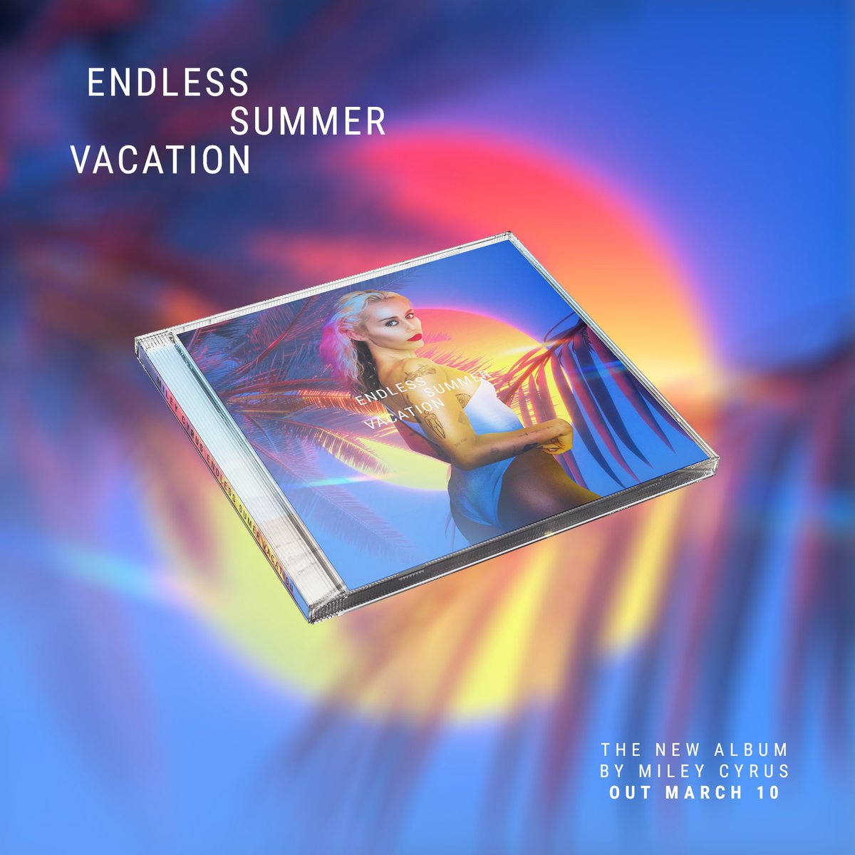 ENDLESS SUMMER VACATION
The New Album by Miley Cyrus
OUT MARCH 10 @MileyCyrus @MileyArmy 
☀️💐🌴💔

#miley #cyrus #mileycyrus #flowers #icanbuymyselfflowers #mileycyrusendlesssummervacation #endlesssummervacation #mileycyrusflowers #flowersoutnow #smilers #smilersforever