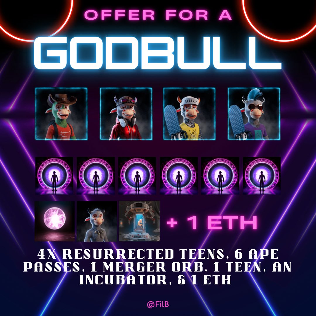 whatfilsaid's tweet photo. Hey #BAPNation. Who’s wants this great bundle for a GodBull? @BullsApesProj https://t.co/I2Ma3croUC
