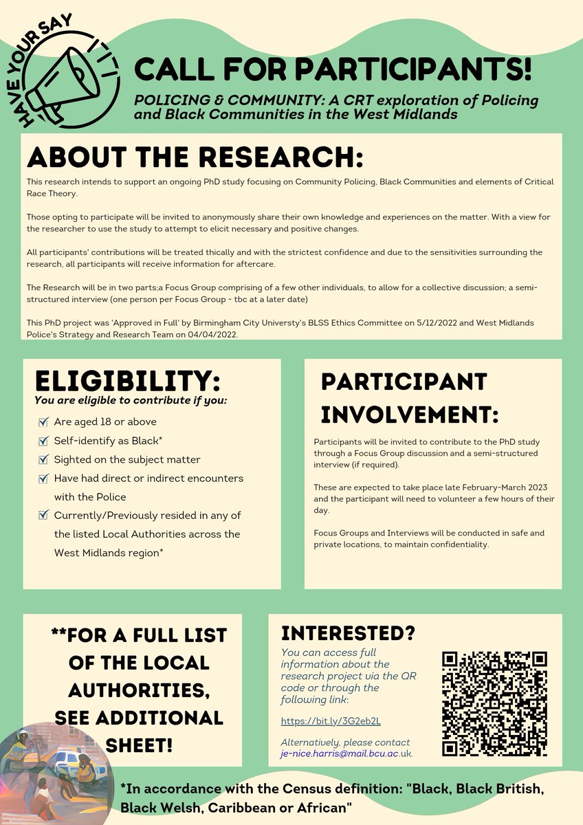Criminolojen's tweet photo. 👋🏿 Hi I'm Jen. PhD Researcher; Founder of Criminology orgs @TheCrimiTalk &amp; @TheBCNetwrk; Black Woman on a mission to be the best version of herself; Glass is half full kinda person. Feel free to tweet &amp; connect

I'm seeking participants for my PhD. See info below, please share🌸 https://t.co/y6araHVDB6