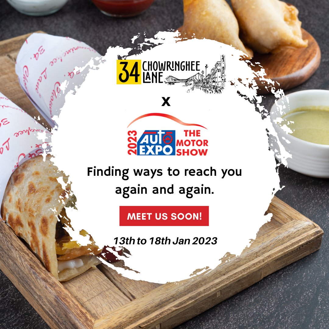 Attending the Auto Expo 23? Don't stay hungry at The Motor Show. Visit 34, Chowringhee Lane and have a delicious Roll while roaming around.

#AutoExpo #TheMotorShow #nonvegroll #suchcravings #nonveg #rollitupwithnonveg #crispykathi #rollkathi #34CL #34chowringheelane