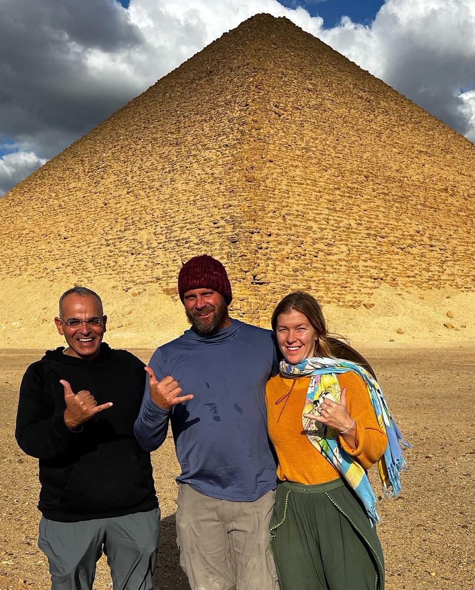 IbrahimMorganEG's tweet photo. visiting pyramids with my American friends and it is so magical and nature is celebrating their first visit to Egypt. 
#allthepyramidssouthofGiza #Abusirpyramids #Steppyramid #Titipyramid #Usarkafpyramid #Unaspyramid #mastabitelfiraunpyramid  #visitEgypt https://t.co/gxI3MF27HE https://t.co/H43KSzEAR1