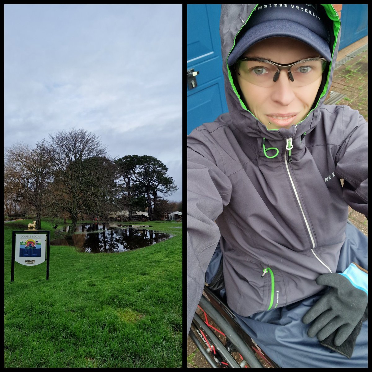 Wondering if I'll ever be dry training again! My speed is rediculous wheeling through puddle after puddle. My hands slipping all over the place. It is really tough! #nevergiveup #event2023 #london2023 #crps #wheelchair @aaronlewisfound #Wheelybigchallenge