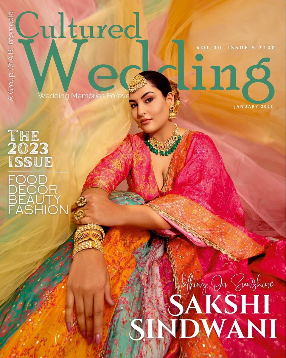 #sakshisindwani on the cover of #culturedwedding magazine