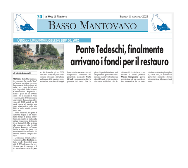 AL VIA I LAVORI A PONTE TEDESCHI.