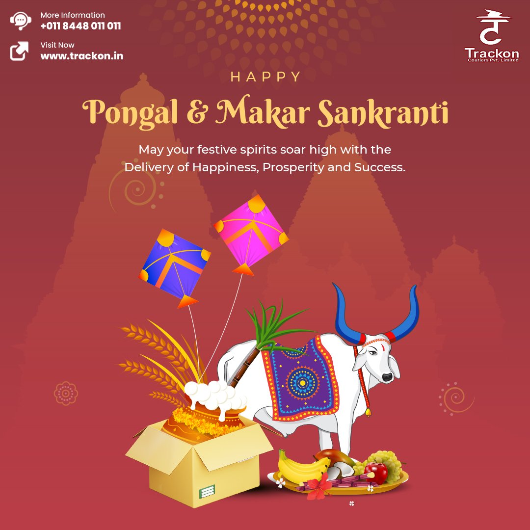 May this festival fill your life with lots of energy and enthusiasm, and help you get all the happiness and prosperity. 

Happy Makar Sankranti &amp; Pongal to all! 

#trackon #transportation #HappyMakarSankranti #HappyPongal #shipping #globalshipment #logistics