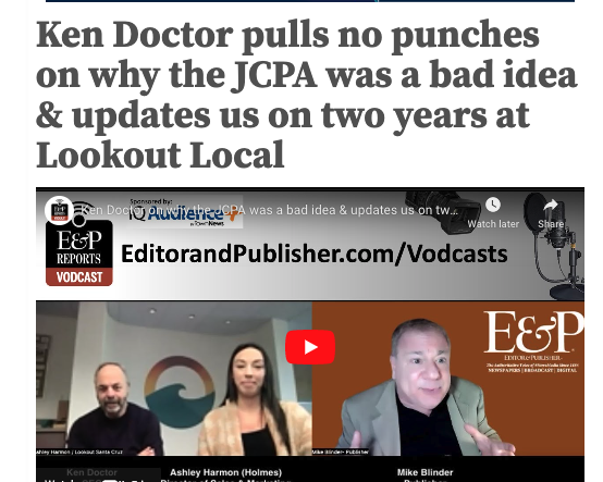 Ken Doctor (@kdoctor) on Twitter photo Lookout into 2023. Talking with <a href="/MikeBlinder/">Mike Blinder</a> via <a href="/EditorPublisher/">Editor & Publisher (E&P) Magazine</a> on Lookout's model & 2-yr progress, the news industry, advertising success, in-office work, SHOWING UP in the community+, along with Lookout's Ashley Harmon. editorandpublisher.com/stories/ken-do… Lookout into 2023. Talking with <a href="/MikeBlinder/">Mike Blinder</a> via <a href="/EditorPublisher/">Editor & Publisher (E&P) Magazine</a> on Lookout's model & 2-yr progress, the news industry, advertising success, in-office work, SHOWING UP in the community+, along with Lookout's Ashley Harmon. editorandpublisher.com/stories/ken-do…