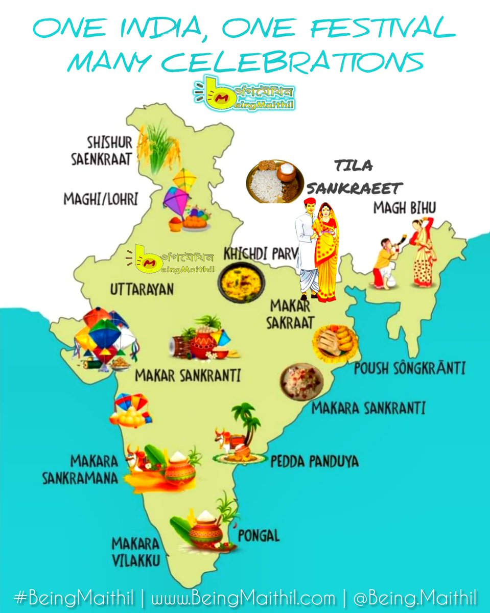 BeingMaithil's tweet photo. "One #INDIA, One #FESTIVAL and Many #CELBRATIONS"✨❣️
@BeingMaithil #BeingMaithil
#sankranti #makarsankranti #festival #india https://t.co/F1cMoLXq63
