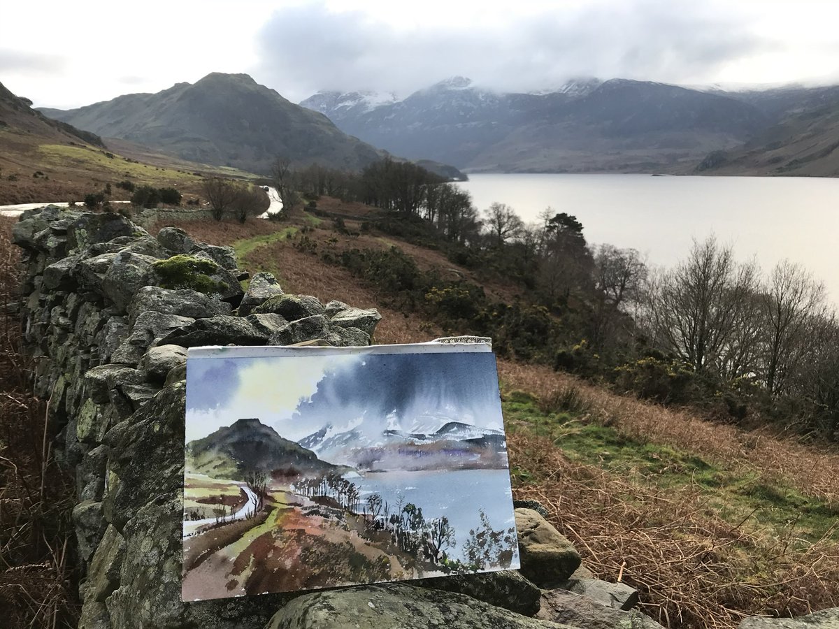 I pulled over to the side of the road to paint this original watercolour of “Crummock Water” on the way to Buttermere.