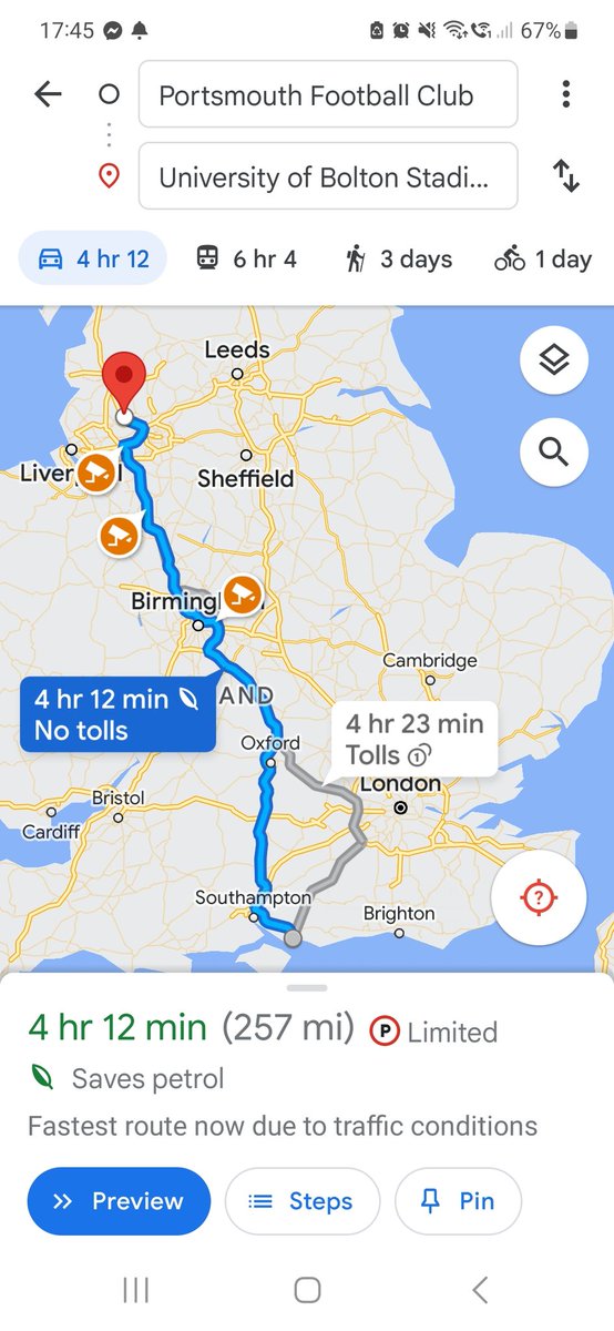 TripoftheWeek's tweet photo. Trip(s) of the week this week goes to #Portsmouth fans, who made the 514 mile round trip not once, but twice in 5 days to see their side get beat on both occasions by #Bolton , 1-0 on Tuesday and 3-0 today. Great effort 👏⚽️ https://t.co/9JvAD4tfe7