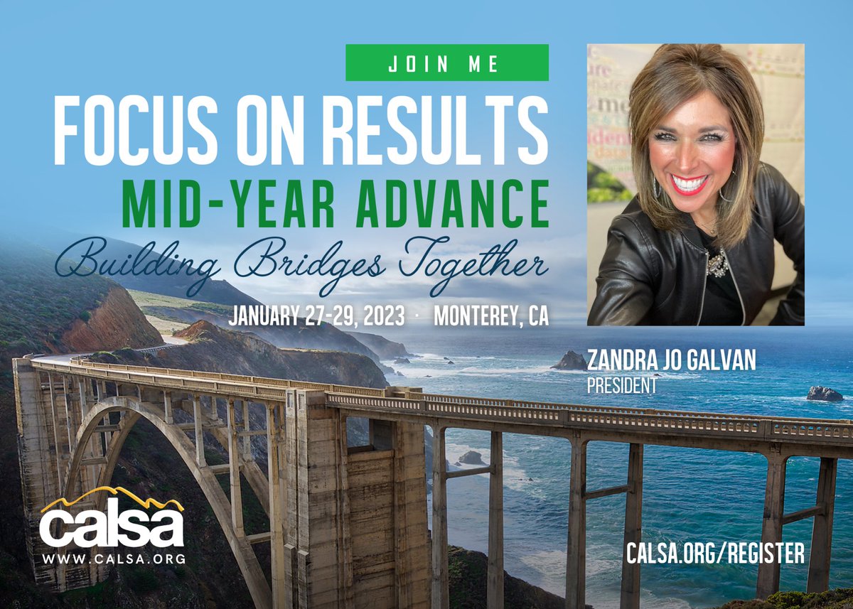 zjgalvan's tweet photo. I am excited to attend & present @CALSAfamilia FOCUS on Results #FOR23! So much talent represented and something for everyone at the conference! The final schedule is coming together for you, so continue to check in and follow @CALSAfamilia https://t.co/xelXQLJhxC https://t.co/ABKkoXxojF