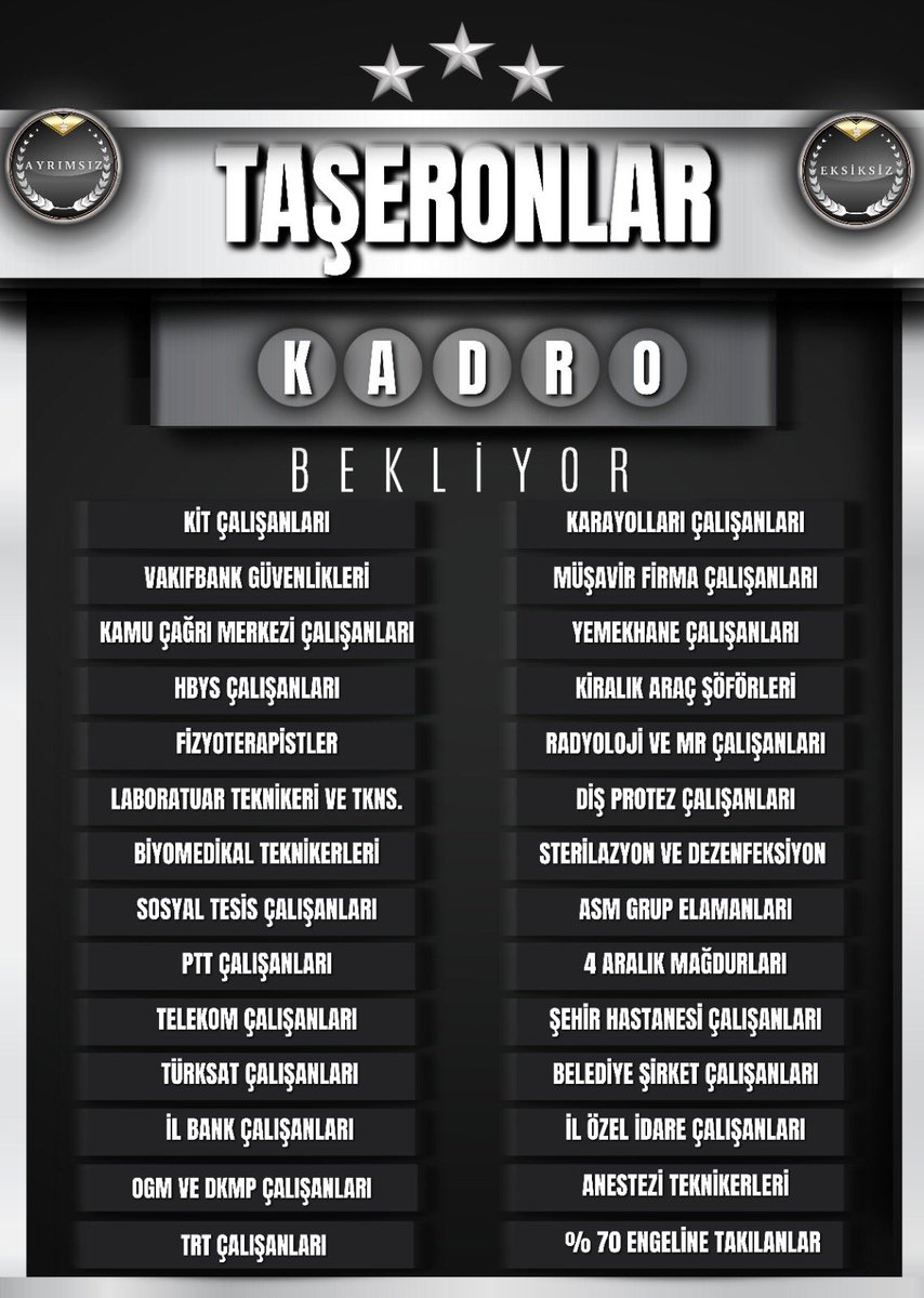 Yıllardır mağdur ettiğiniz TaşeronunSesine KulakVerin Taşeron sorununu en kısa sürede çözüme kavuşturun ve Kamu adına hizmet veren tüm emekçilere hak ettikleri iş güvencesi hakkını verin. <a href="/vedatbilgn/">Vedat Bilgin</a>
