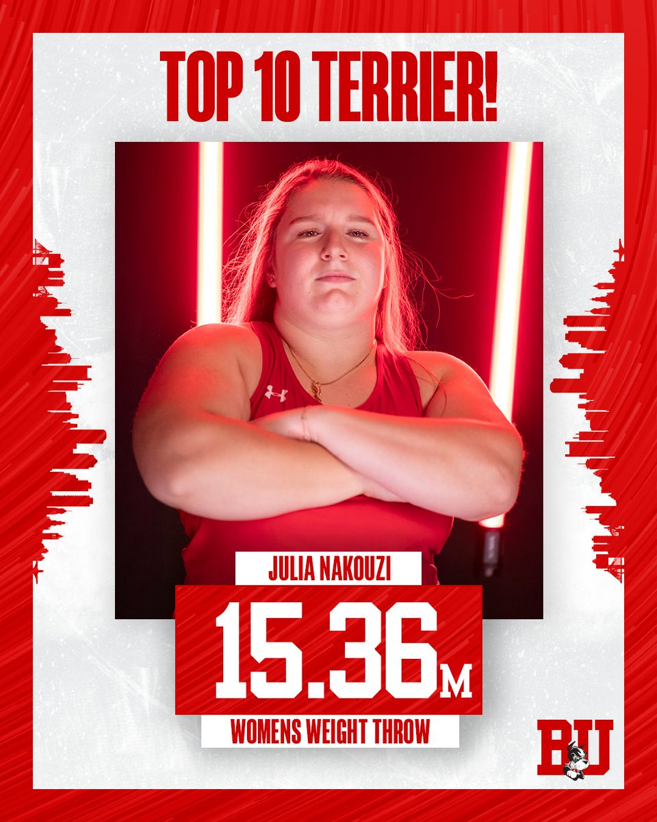 TerrierTFXC's tweet photo. Notching some top 10 program performances to start the year ‼️ 

Emma now has the second-best all-time distance in the weight throw and Juliana has the tenth-best!

#GoBU #BeTheStandardBU https://t.co/Fltd4Rsxvu