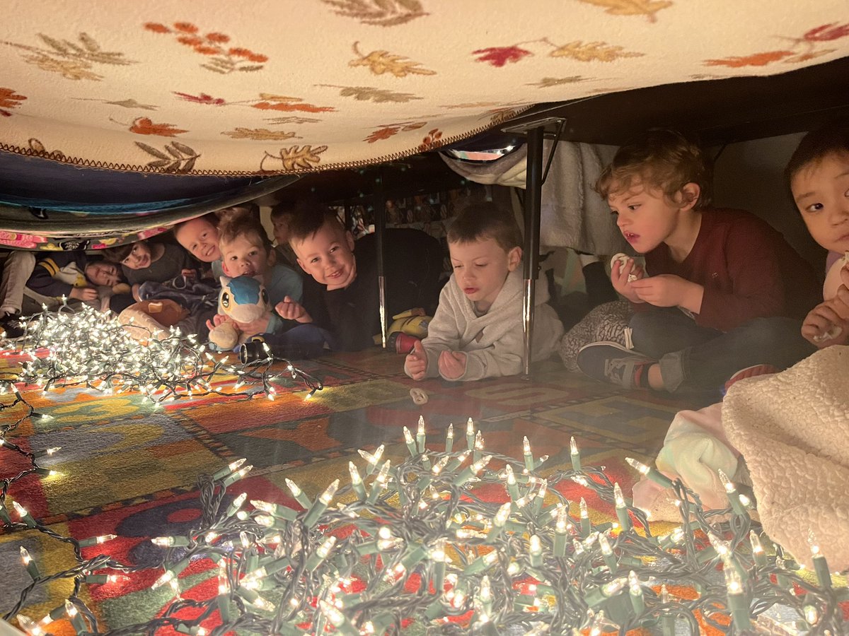 Forts, flashlights, fuzzy animals, friends, and favorite books. 
Letter F week was a success!!