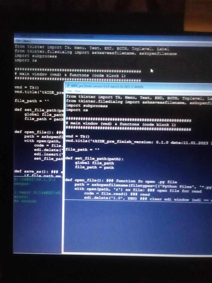 As to create simple Python IDE. tkEDI v.0.1.0 open code #python #editor github.com/nasingfaund/tk…