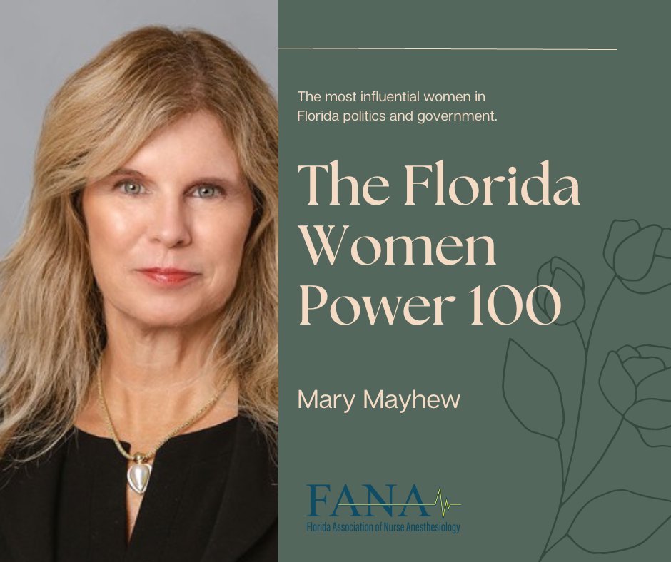 FLCRNA's tweet photo. The Florida Women Power 100. 💪

The most influential women in Florida politics and government. Congratulations to Mary Mayhew
President and CEO, Florida Hospital Association. 👏 https://t.co/IFDFSG7Ona