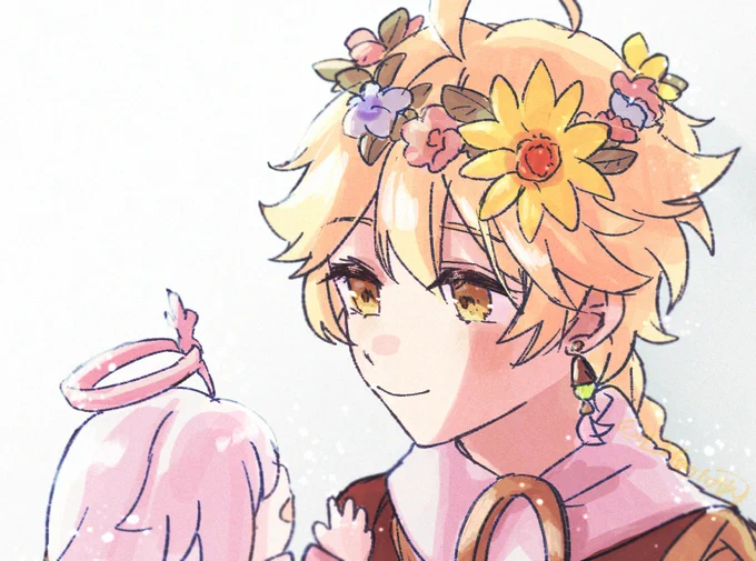 森林書2章までやりました記念絵!花冠かわいかった～! #Aether 