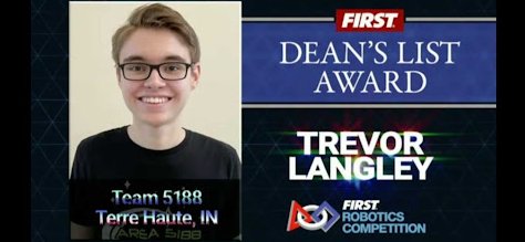 Area5188's tweet photo. Congratulations to Trevor Langley for winning the Dean's List Award at the 2022 FIRST World Championship in Houston, Texas! 
We could not be prouder of you! https://t.co/Gwu2nhQLJa
