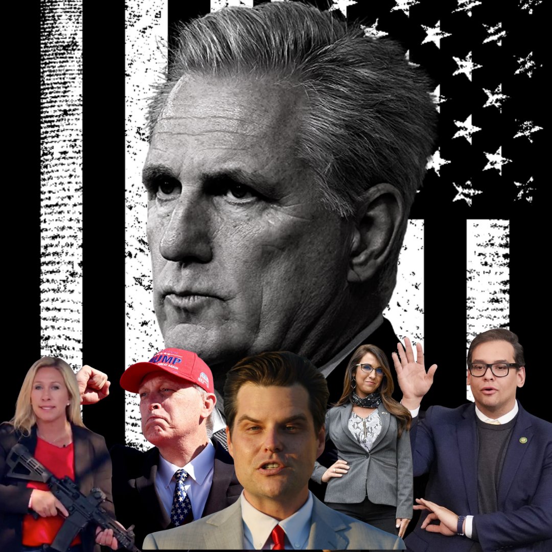ObserverTexas's tweet photo. Why won't #KevinMcCarthy come close to condemning un-American, immoral, unethical, potentially illegal, & otherwise bad behavior from members of #GOP? Because he is in a prison of his own making & these are his keepers. #PartyOfValues #GOPMajority #118thCongress #SpeakerMcCarthy https://t.co/NH2EJnc2KZ