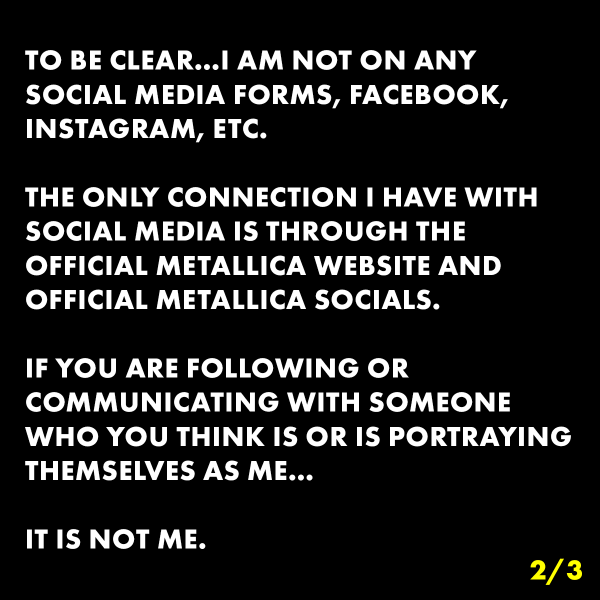 Metallica's tweet photo. Papa Het would love you to read this... https://t.co/UPYamfaTY8