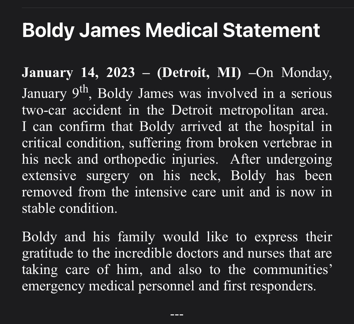 PRAY FOR BOLDY’S QUICK RECOVERY ❤️