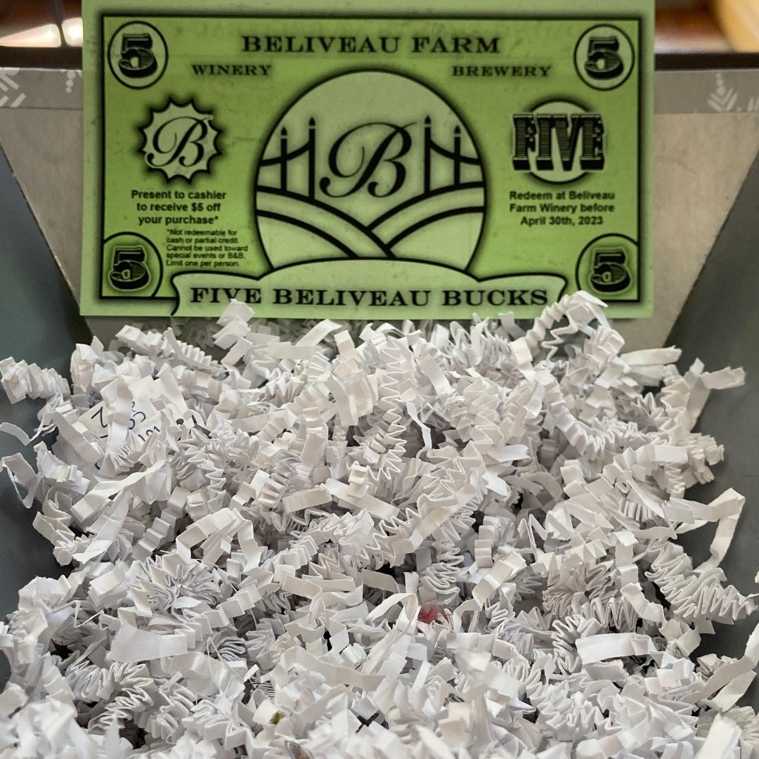 BeliveauFarm's tweet photo. Hello Everyone!  Today at Beliveau Farm Winery we are having a $5.00 Beliveau Buck Hunt.  We hid this somewhere inside our building and can be yours if you find it!  Come out for some wine and food and win some money! See you soon!  
#BeliveauFarm https://t.co/0CcNykpC3G