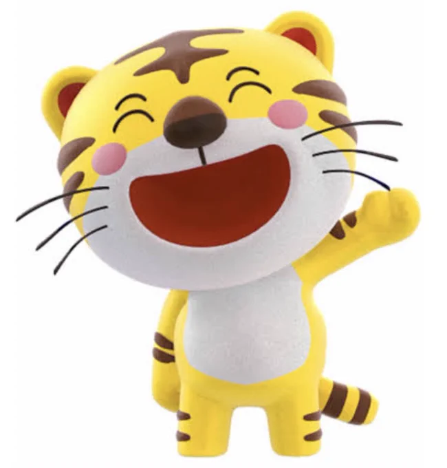 Torakichi, a jolly tiger, is the mascot for Kinki Industrial Credit Union. His recent problem is that he can't put on his socks because his belly gets in the way. 