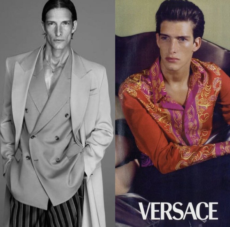 volvio EL a una campaña de versace TE AMO IVAN ICONO ABSOLUTO