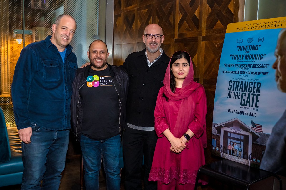 Thanks to <a href="/Malala/">Malala Yousafzai</a>, <a href="/simonlchinn/">Simon Chinn</a> &amp; <a href="/ukmuslimfilm/">UKMuslimFilm</a> for hosting the London screening of ‘Stranger At The Gate’. 

For Your Consideration for Best Documentary Short at the #Oscars2023