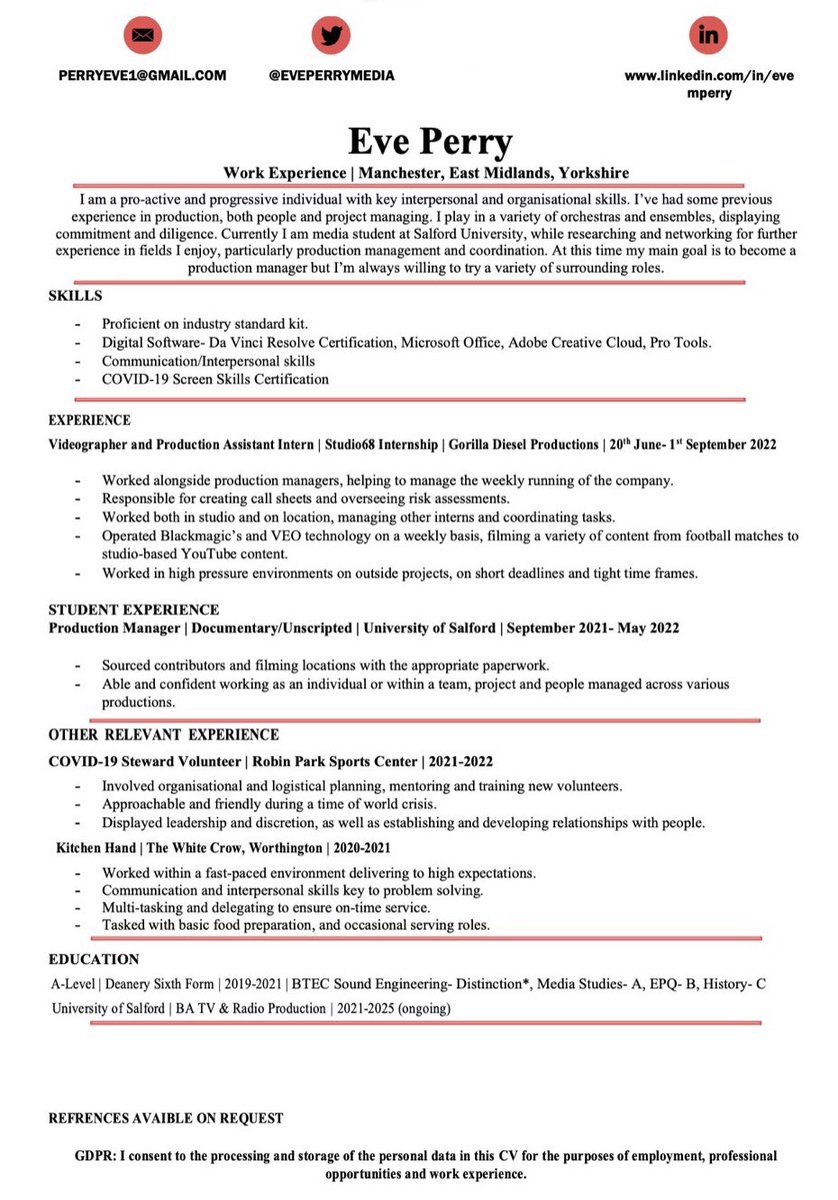 EvePerryMedia's tweet photo. Please feel free to read and share my CV! https://t.co/NGlvgv89vL