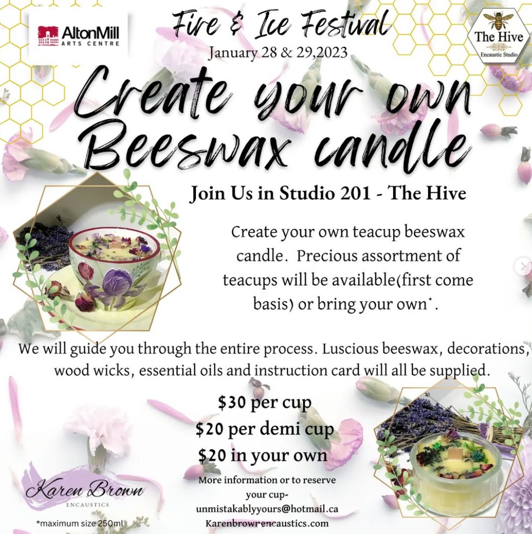 Take our Fire &amp; Ice Festival home with you by making a candle at the The Hive Encaustic Studio.  January 28th #AltonMill #AltonVillage
