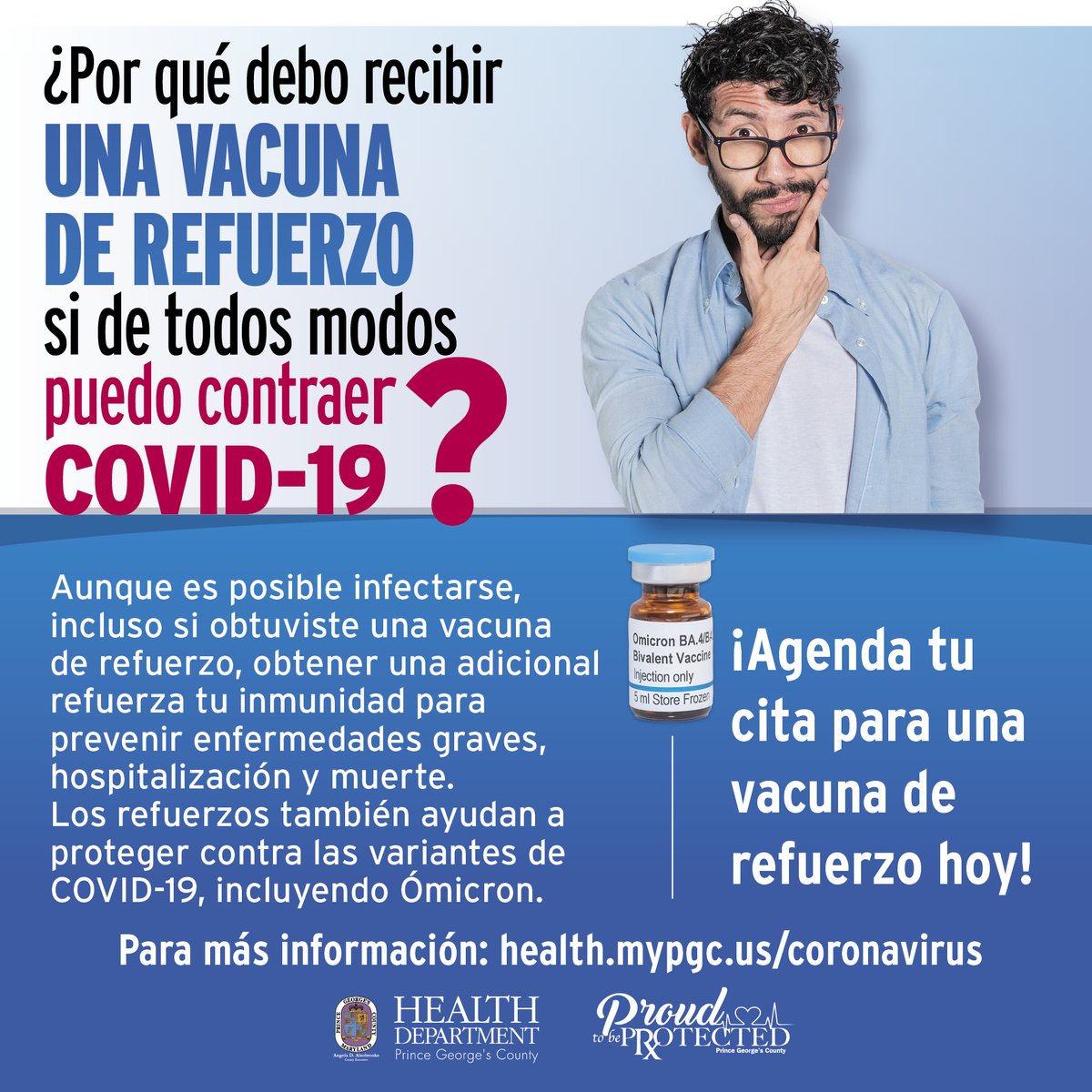 PGCHealth's tweet photo. Keeping our phones charged is a big deal, right?!π± Let's treat our #COVID19 immunity the same way. Recharge your protection with the new #bivalent booster shot.πͺ #proudtobeprotected https://t.co/i3oqwVHb5e