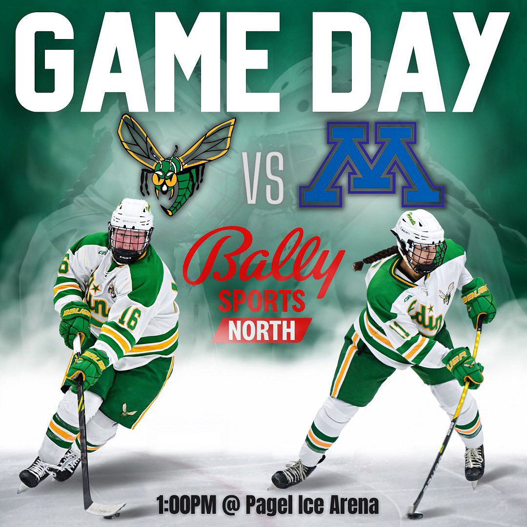 Check us out on Bally Sports North for GAME DAY!!! 🐝

🆚 <a href="/tonkahockeygirl/">Tonka HS Girls Hockey</a> 
⏰ 1pm
📍 Pagel Ice Arena 
📺 @BallySportsNOR