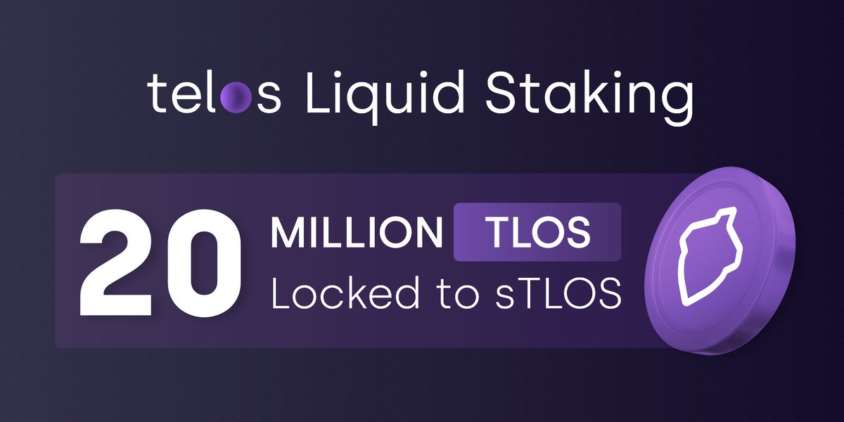 HelloTelos's tweet photo. Not staking your $TLOS yet? With over 20 million #TLOS currently staked on our network, we have to ask...
What's stopping you from enjoying the same passive revenue benefits as so many other #Telos users?
Start staking here 👉 https://t.co/TvQXC403vo https://t.co/NMOmvDoFE6