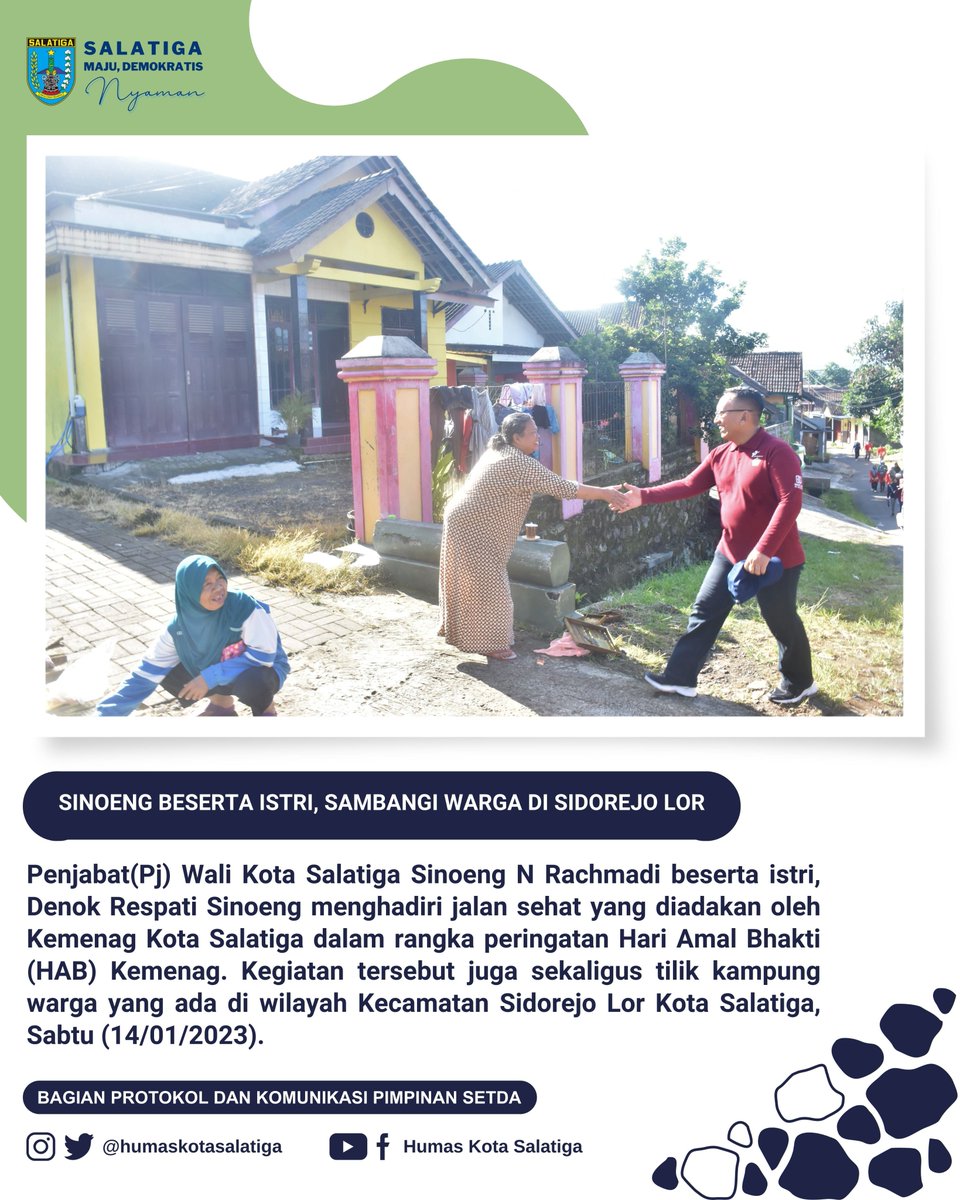 HumasSalatiga's tweet photo. @jokowi @ganjarpranowo @TajYasinMZ @Sinoeng69 #HABKemenag #tilikkampung #sambangwarga #salatiga #pjwalikota #sidorejolor #jalansehat https://t.co/OpxJPXS82e
