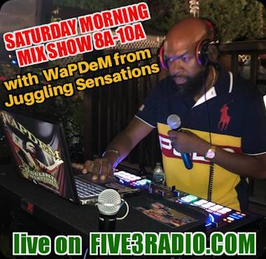 five3radio's tweet photo. ALL-STAR SATURDAYS
MORNING WAKE UP 
W/ WAPDEM
LIVE @ 8AM ET 

▶️https://t.co/U9t1xyrjN2
📱DOWNLOAD THE FIVE 3 RADIO APP: https://t.co/eeJZ3awqBq

#nowplaying  #music #dancehall #reggae #hiphop #soca #pop #rnb #afrobeat #zouk #calypso #rap #weekend #saturdayvibes #art #radio https://t.co/7wWtEezTSl