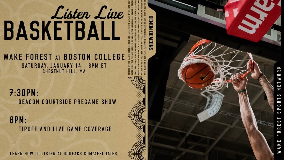 StanCottenWF's tweet photo. Back at it tonite for @WakeMBB @BCMBB @WakeRadioNet #ConteForum. See you at 7:30 for Deacon Courtside. #GoDeacs 🎩🏀🎙🎩 https://t.co/MttHh5PoOe