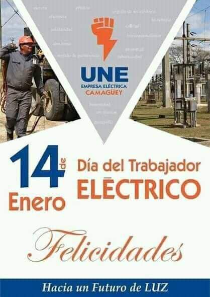 Llegue mi felicitación a todos los Trabajadores de la Uniòn Eléctrica de Cuba y en particular a los Matanceros en su día. Muchas Felicidades.
#MatancerosEnVictoria #UJCMatanzas #Cuba
<a href="/DiazCanelB/">Miguel Díaz-Canel Bermúdez</a> <a href="/DrRobertoMOjeda/">Dr. Roberto Morales Ojeda</a> <a href="/aylinalvarezG/">Aylín Alvarez García</a> <a href="/UJCdeCuba/">UJC de Cuba</a> <a href="/lisaracorona1/">Lisara Corona</a> <a href="/MeyvisEstevezE/">Meyvis Estevez Echevarría</a>