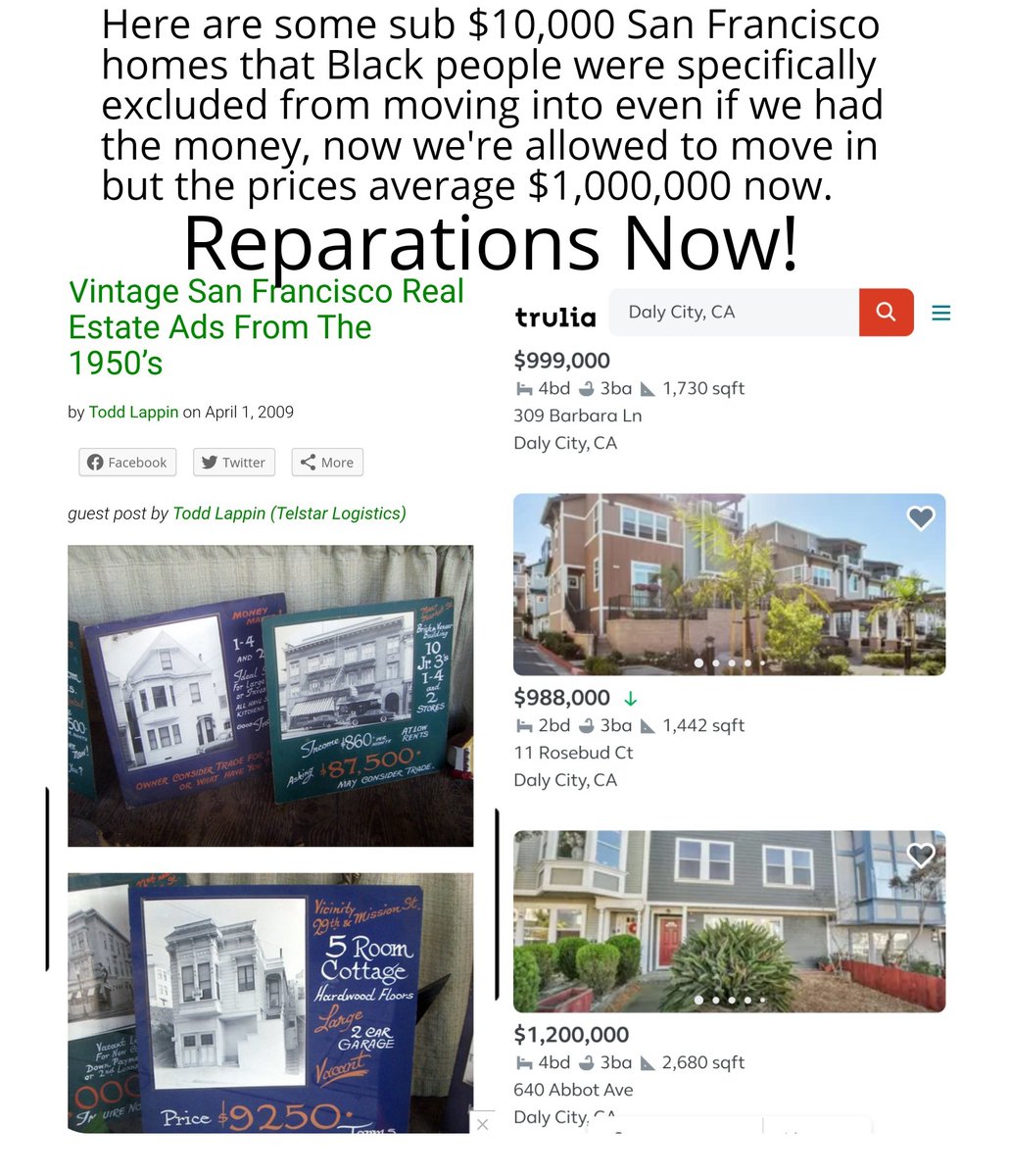 85% of white America's idea of fairness is telling our Black American parents and grandparents who weren't allowed to by homes when they cost $10,000 because of their race, that they can now buy those same homes at the cost of $1,000,000. #Reparations (AKA Repair the Damage)