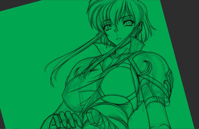 液タブ完熟訓練中。
こういう時は最も描き慣れたキャラで。 