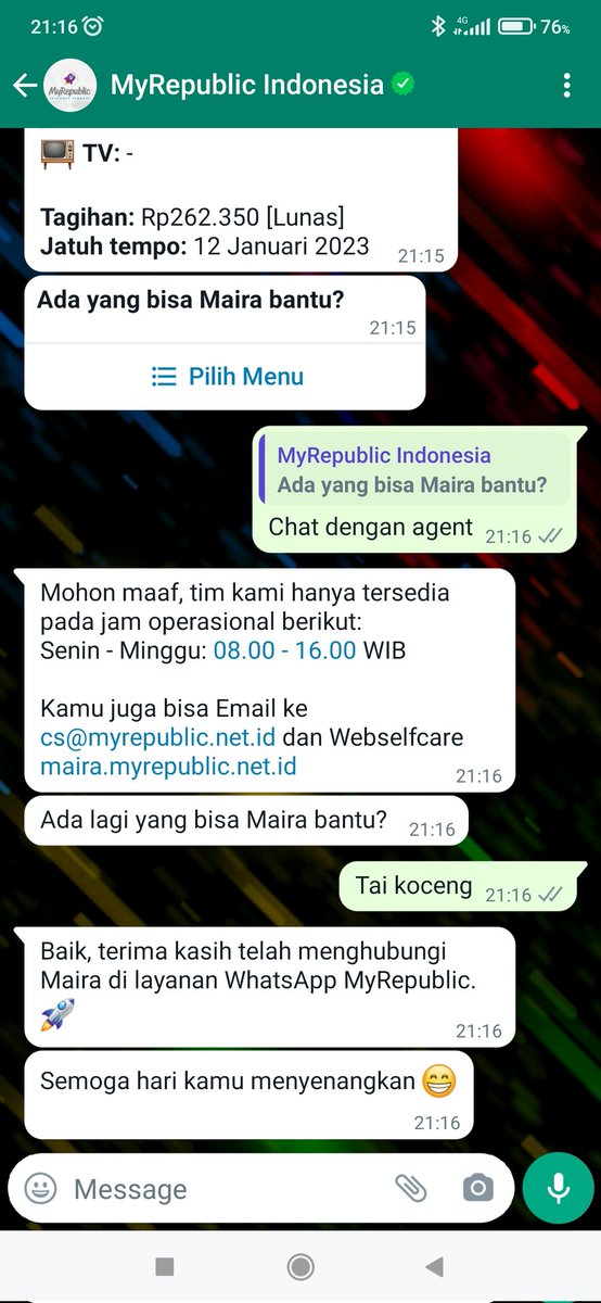 Kacrutnya myrepublic
#MyRepublic 
6jam mati ga jelas ..