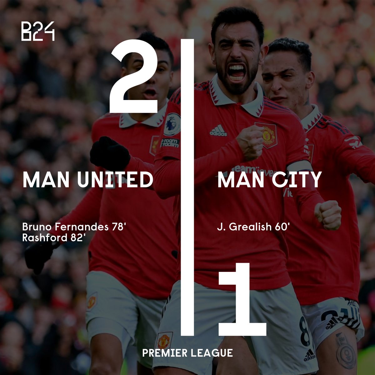B24PT's tweet photo. Manchester is red 🔴 https://t.co/yC9TL0ykjG