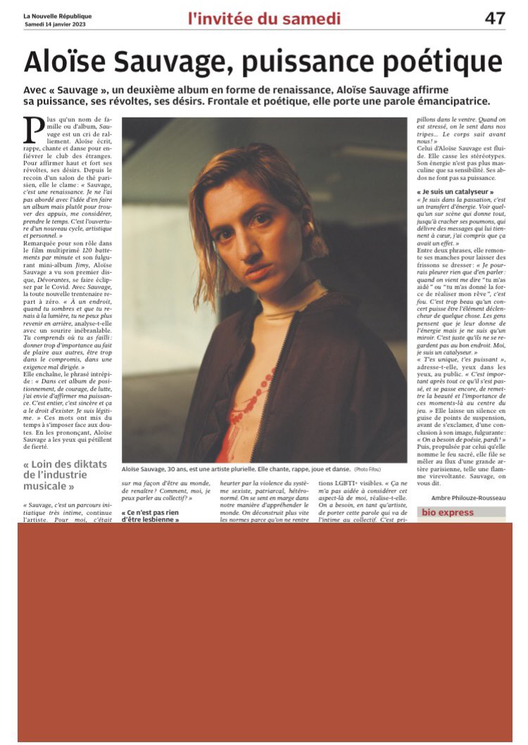 ambphirou's tweet photo. C’est rare que je parle d’un de mes articles par ici mais, aujourd’hui, je suis émue que celui-ci sorte. Pour tout un tas de raisons, pro et perso. Mon adolescence aurait sûrement revêtu une autre couleur si j’avais eu  @AloiseSauvage dans mon paysage… (1/4) https://t.co/T79uFVpJNl