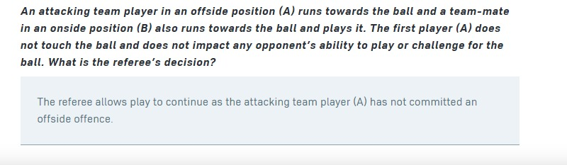 panditfootball's tweet photo. Merujuk peraturan IFAB, Bruno Fernandes tidak offside karena Rashford tidak terlibat langsung dengan bola/tidak menyentuh bola meski dalam posisi offside. https://t.co/5cQtReKZBv