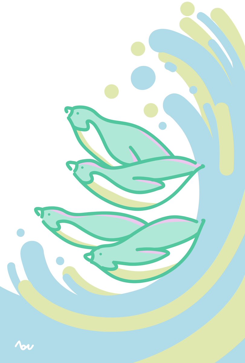 「波乗り。 」|ペンギンラッシュのイラスト