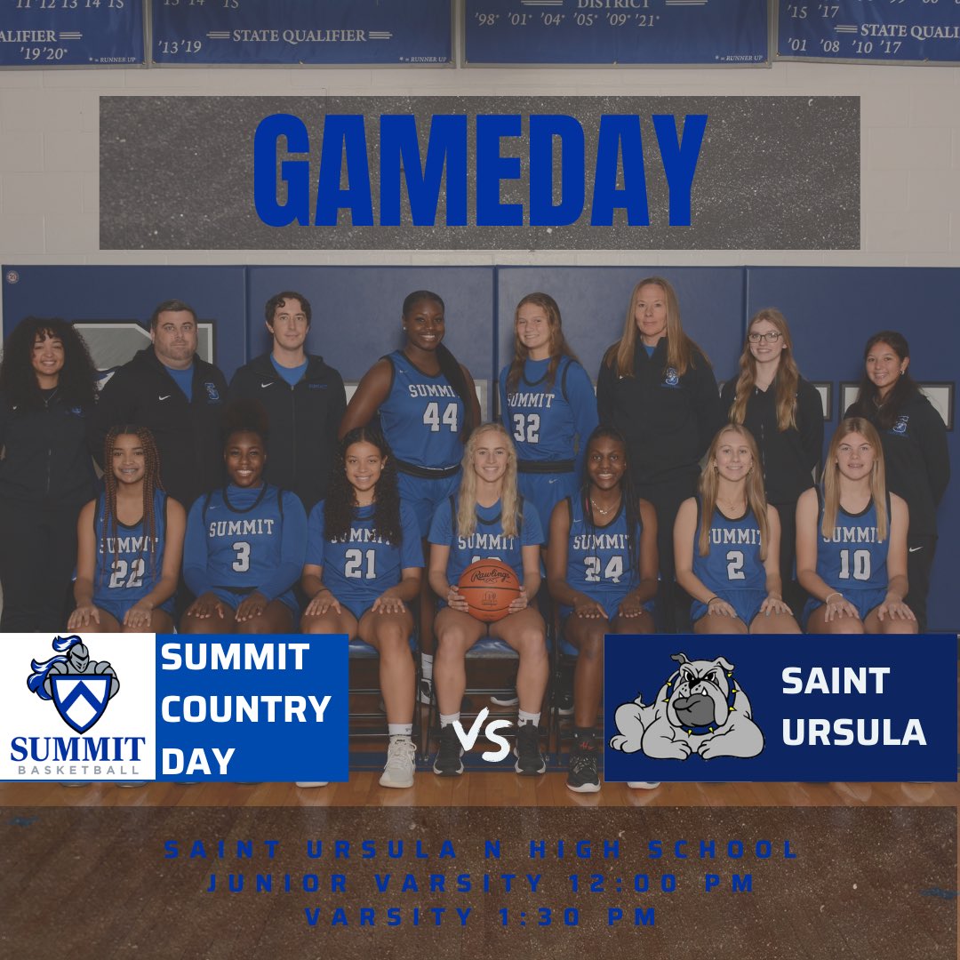 The Lady Knights travel to Saint Ursula Academy today to take on the bulldogs in a special start time. We hope to see you there! 
📅 1/14/23
⏰JV: 12:00, Varsity: 1:30
📍Saint Ursula High School
🏀 VS Saint Ursula