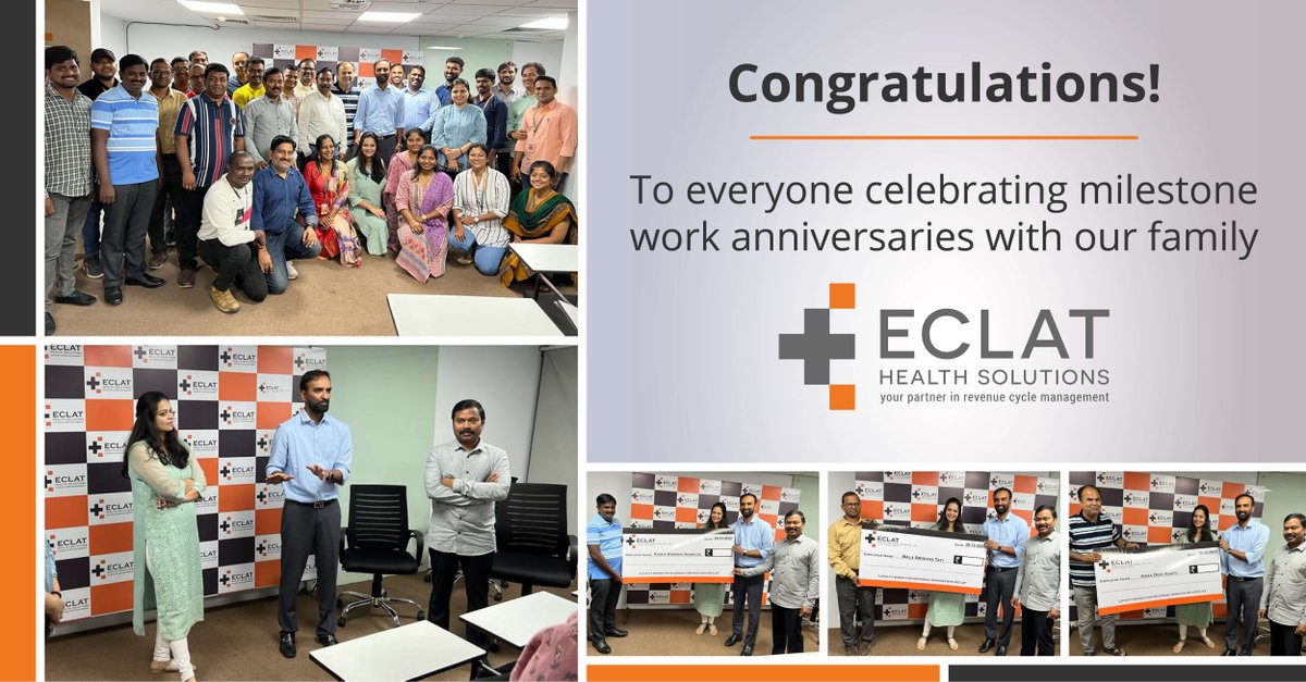 EclatHealthSol's tweet photo. Culture and quality define the ECLAT family. Extending our congratulations to each family member who celebrated milestone work anniversaries with us in December.

Thank you for being a part of ECLAT family for more than a decade.

#Culture #ECLATFamily #WorkAnniversaryCelebration https://t.co/jKr087r7MR