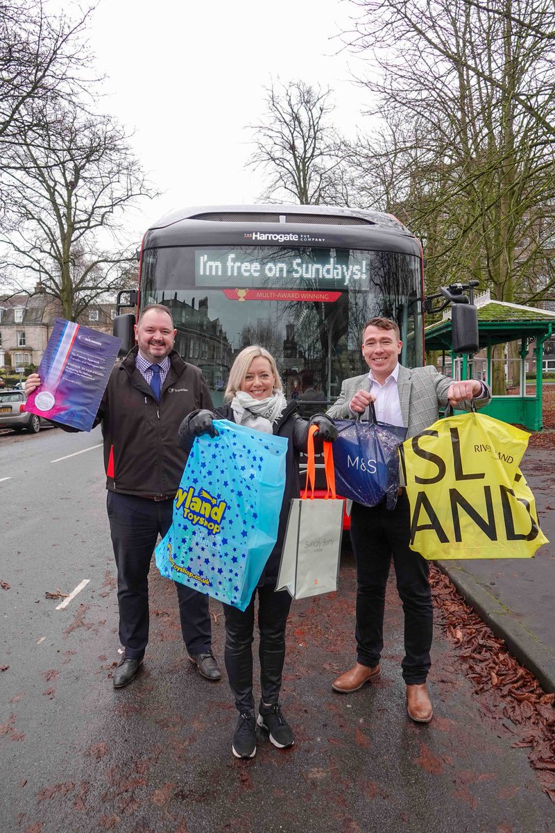 BidHarrogate's tweet photo. On the first Sunday Freeway day of the year, we saw 18% more customers compared to the busiest Sunday in December travel into Harrogate Town centre. All the Harrogate Electrics network is FREE every Sunday this January and February thanks to our partnership with @harrogatebus https://t.co/l2WJ0D40GS