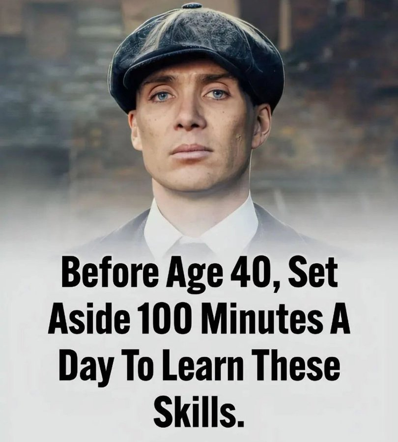 Mindset Machine On Twitter Before Age 40 Set Aside 100 Minutes A Day To Learn These Skills