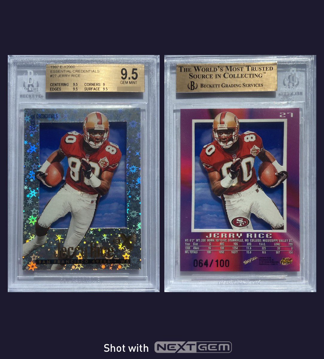 roroweber1's tweet photo. JERRY RICE 1997 E-X2000 ESSENTIAL CREDENTIALS
#JerryRice #EssentialCredentials #BGS #nextgemapp https://t.co/WFhWaG1eYR