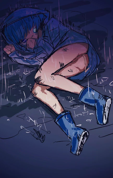 「何がてるてる坊主だよ。雨じゃん使えねぇな。」捨てられるてるてる坊主のショタ 